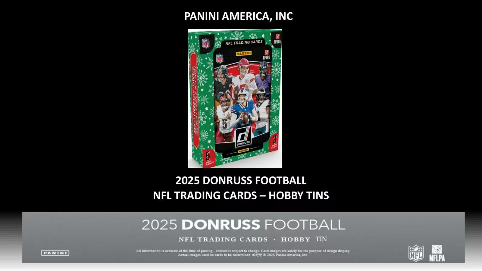 2025 Panini Donruss Football Winter Holiday Tin Trading Cards