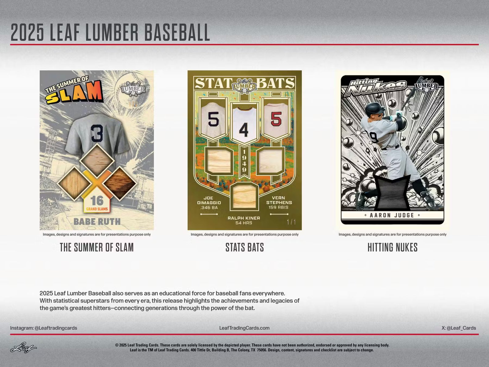 2025 Leaf Lumber Baseball Hobby Trading Cards