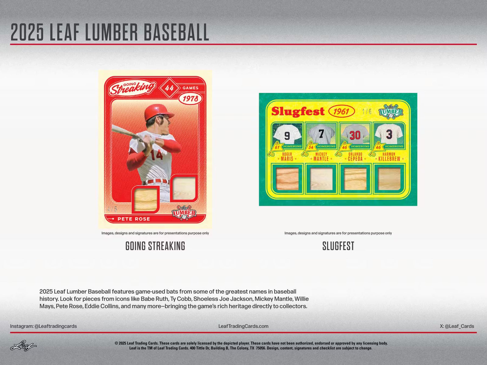2025 Leaf Lumber Baseball Hobby Trading Cards