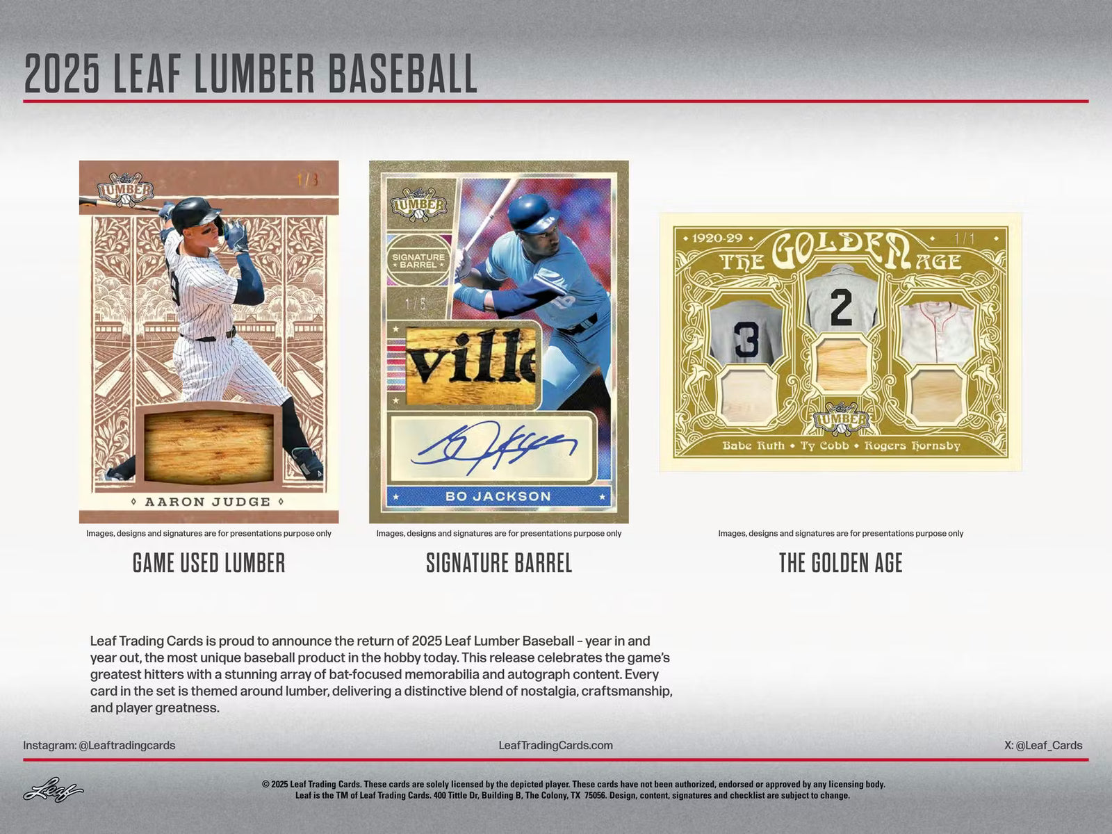 2025 Leaf Lumber Baseball Hobby Trading Cards