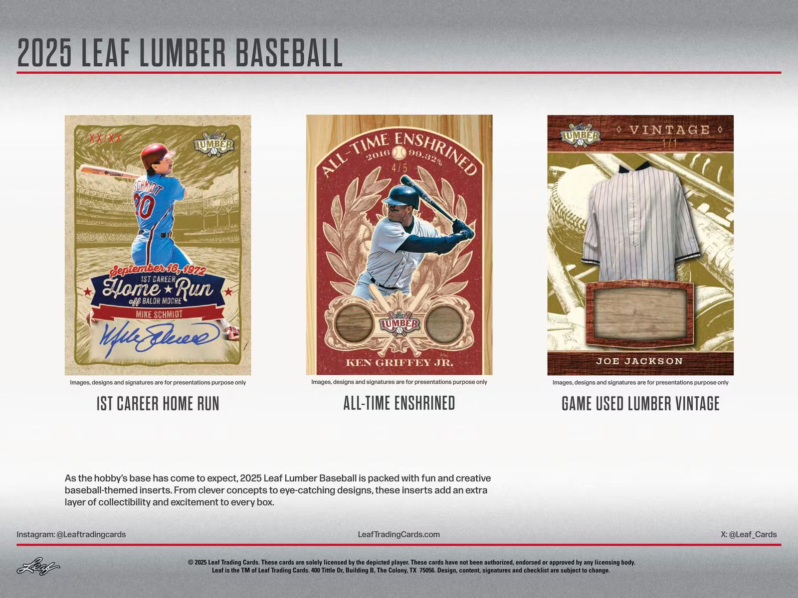 2025 Leaf Lumber Baseball Hobby Trading Cards