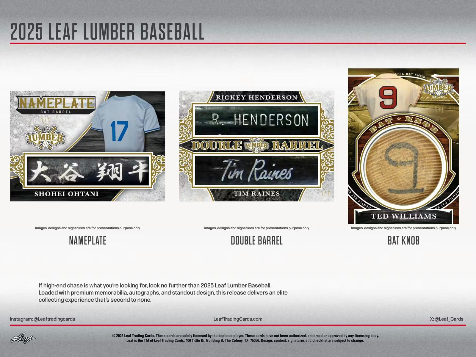 2025 Leaf Lumber Baseball Hobby Trading Cards