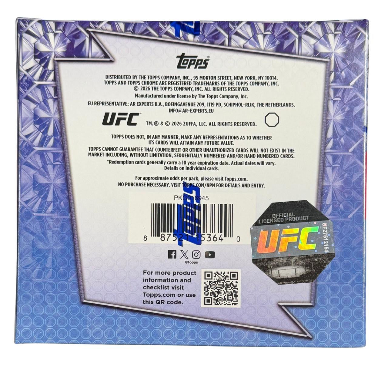 2026 Topps Chrome UFC Sapphire Edition Trading Cards