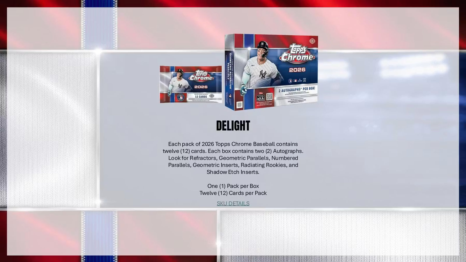 2026 Topps Chrome Baseball Delight Trading Cards