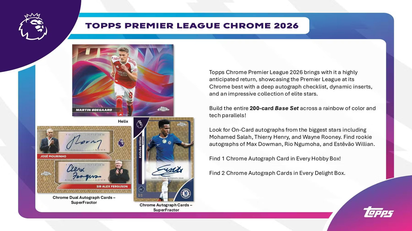 2026 Topps Chrome Premier League EPL Soccer Hobby Trading Cards