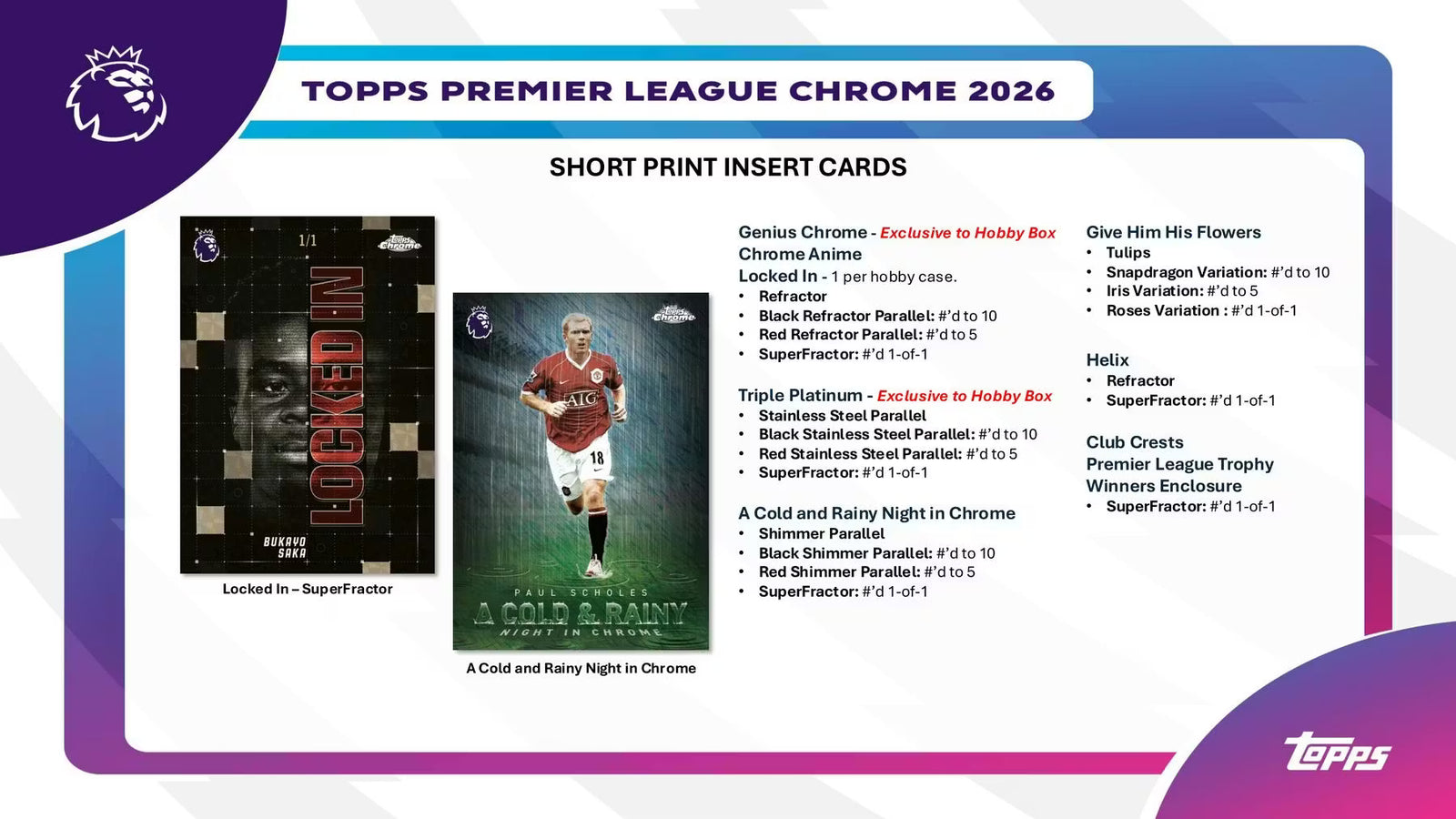 2026 Topps Chrome Premier League EPL Soccer Hobby Trading Cards
