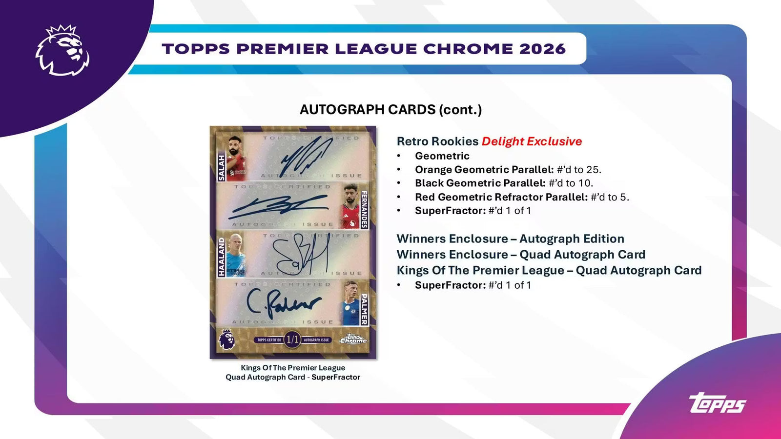 2026 Topps Chrome Premier League EPL Soccer Breakers Delight Trading Cards