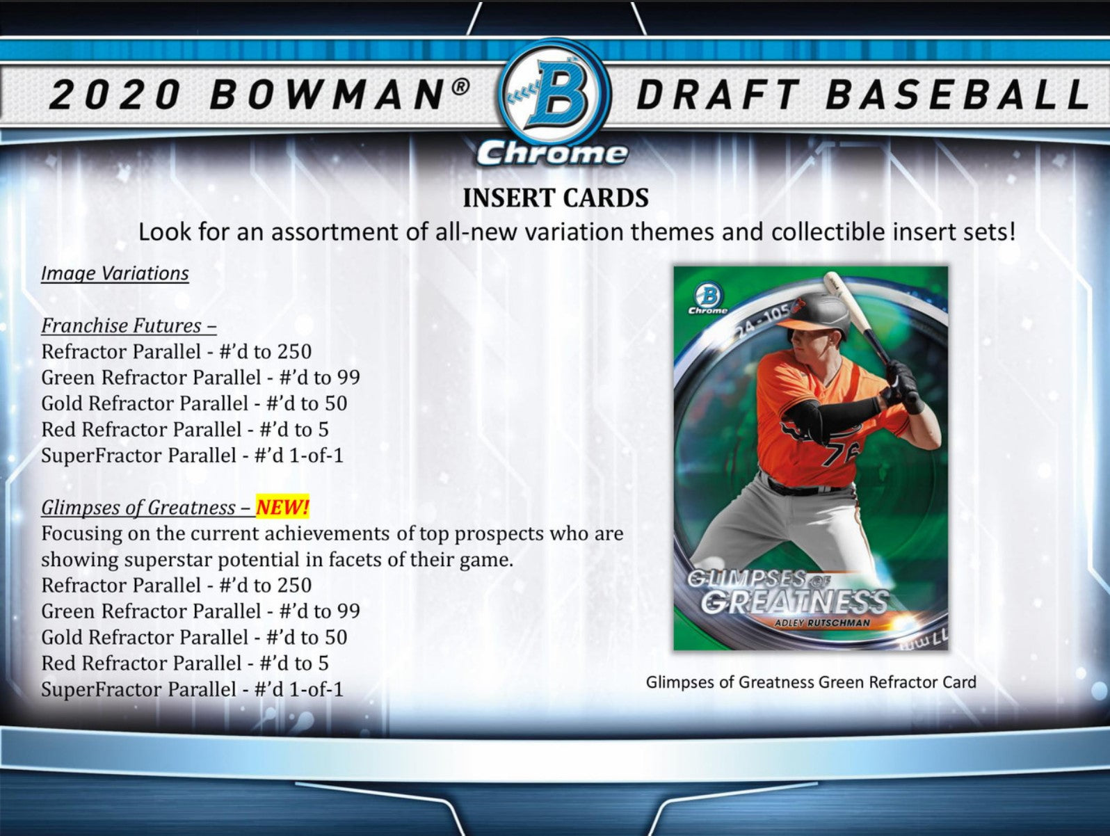 2020 Topps Bowman Draft Baseball Super Jumbo Trading Cards