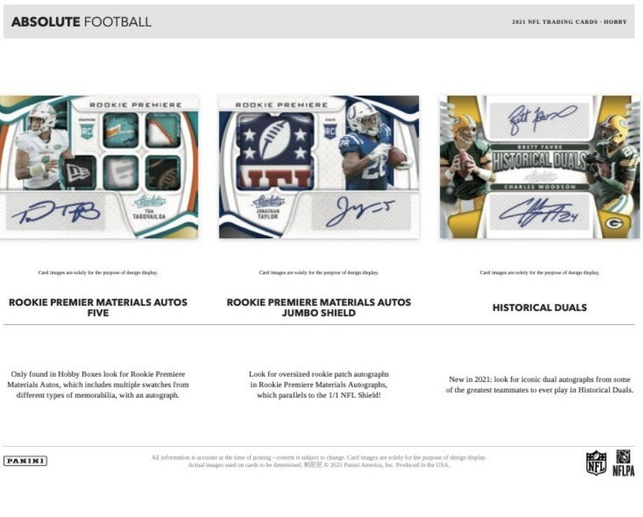 2021 Panini Absolute Football Hobby Trading Cards