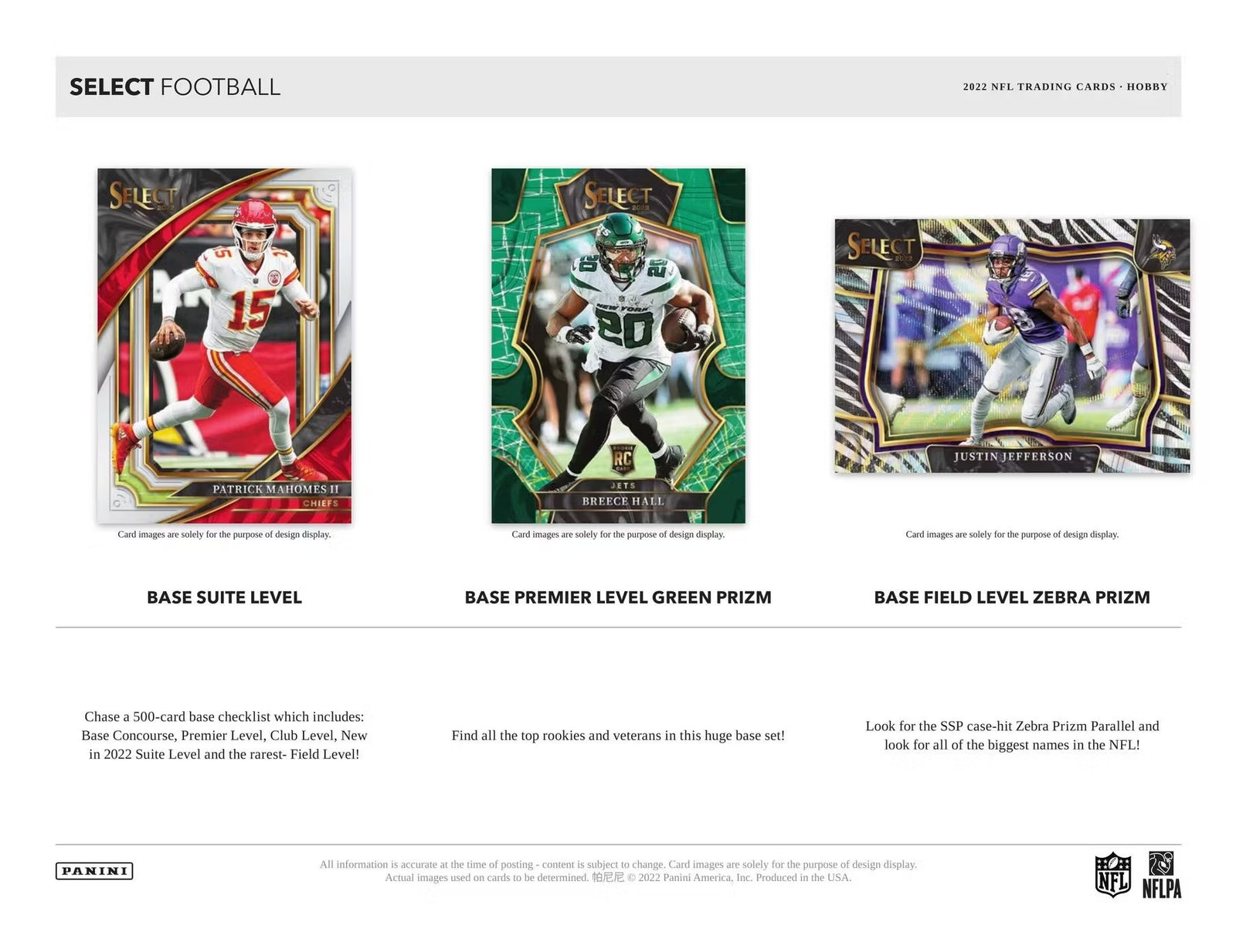 2022 Panini Select Football Hobby Trading Cards