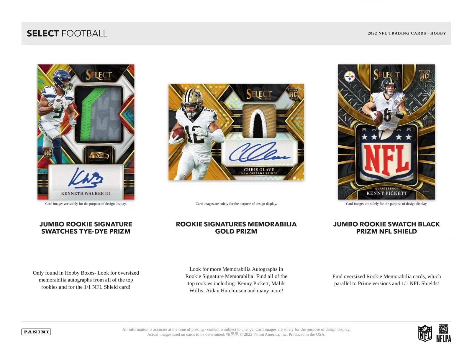 2022 Panini Select Football Hobby Trading Cards