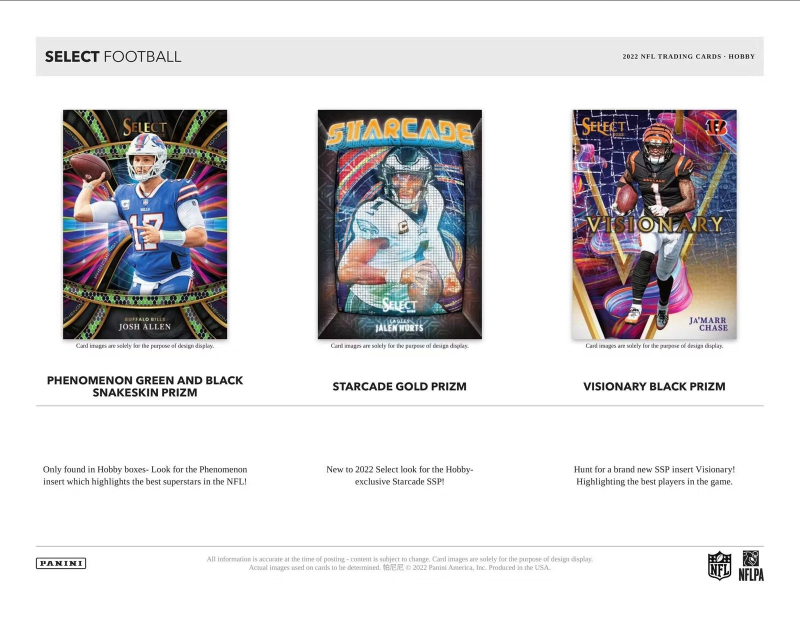2022 Panini Select Football Hobby Trading Cards