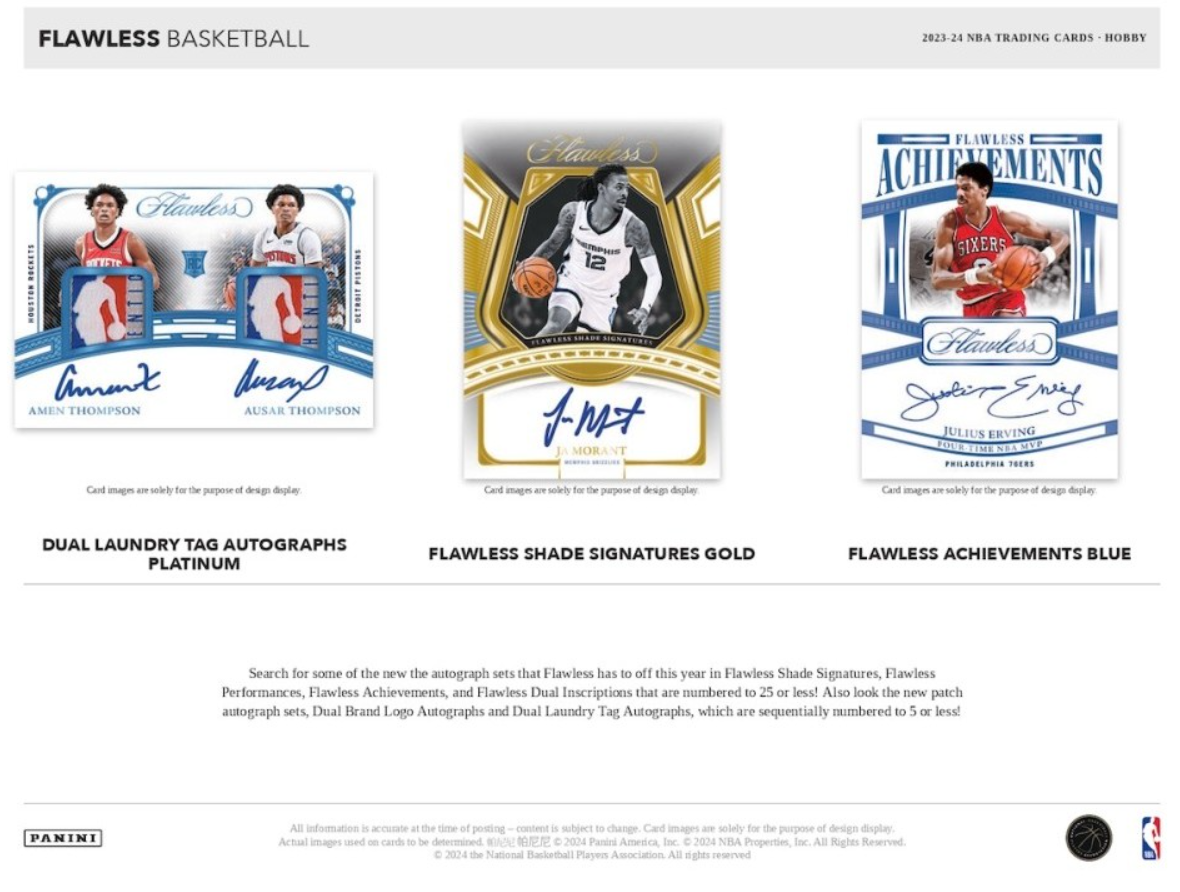 2023-24 Panini Flawless Basketball Hobby Trading Cards