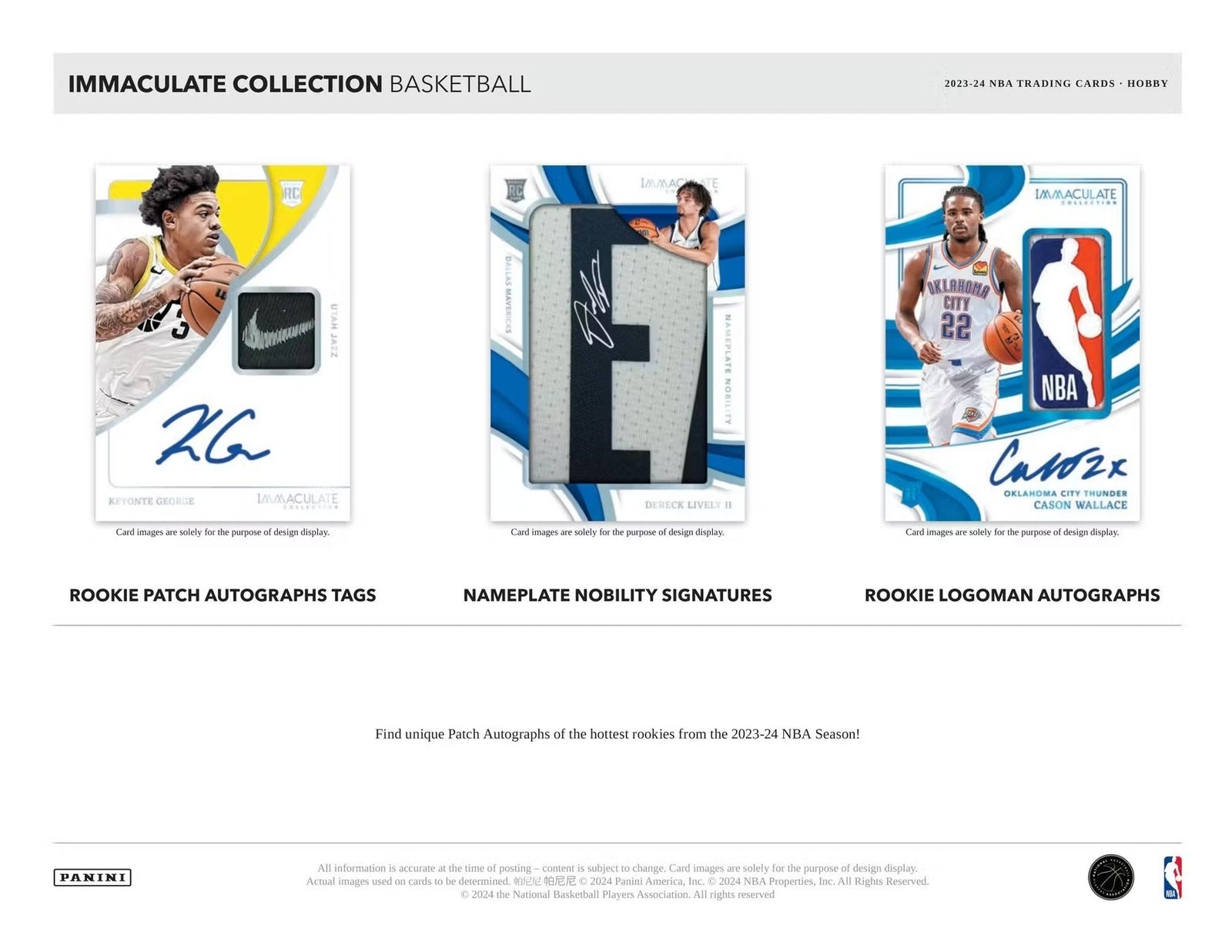 2023-24 Panini Immaculate Basketball FOTL Trading Cards
