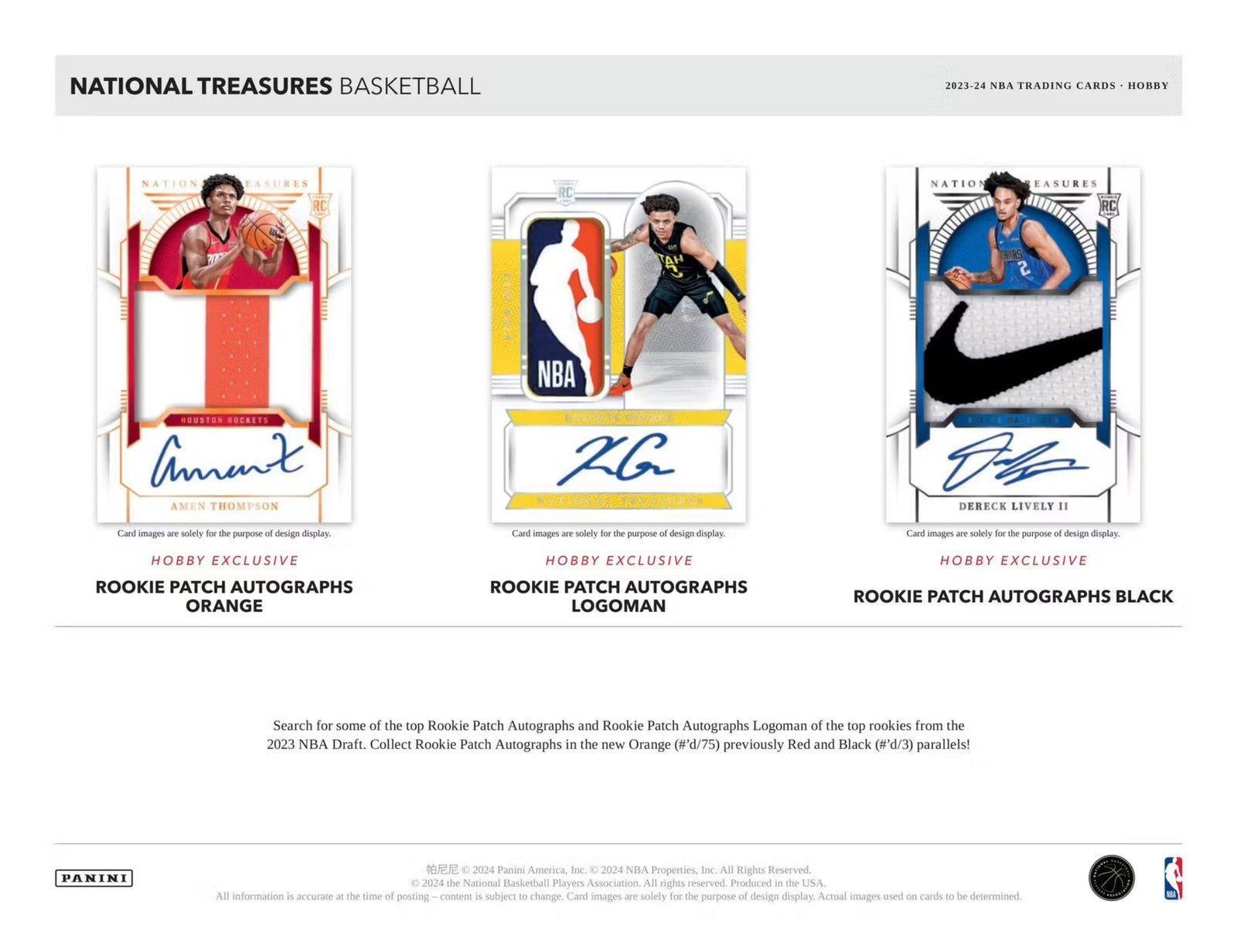 2023-24 Panini National Treasures Basketball Hobby Trading Cards