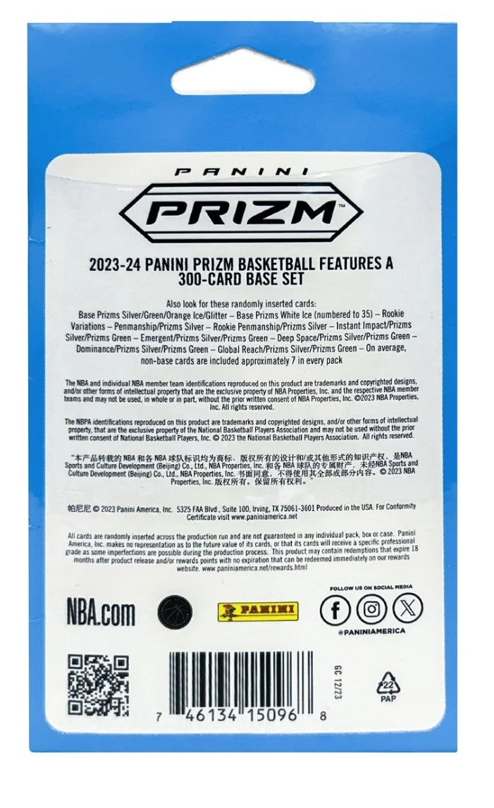 2023-24 Panini Prizm Basketball Hanger Trading Cards