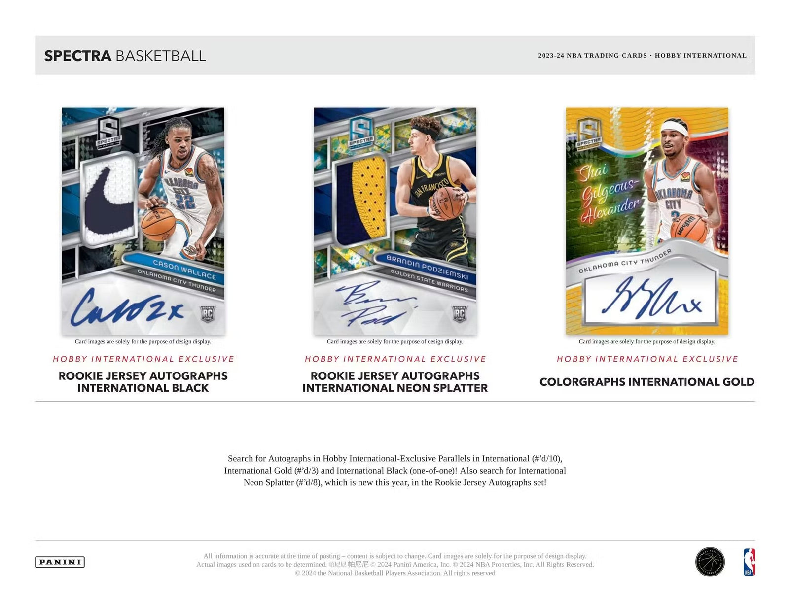 2023-24 Panini Spectra Basketball International Hobby Trading Cards