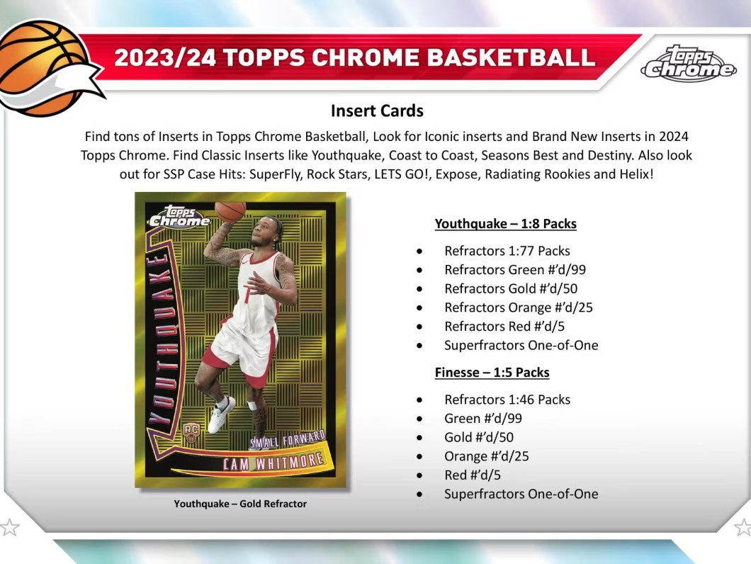 2023-24 Topps Chrome Basketball Hobby Trading Cards