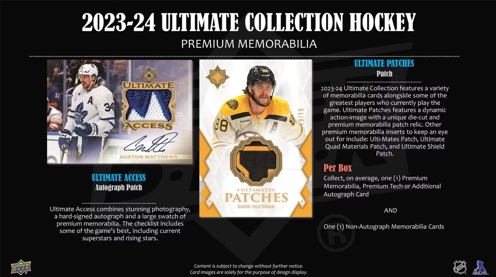 2023-24 Upper Deck Ultimate Collection Hockey Hobby Trading Cards
