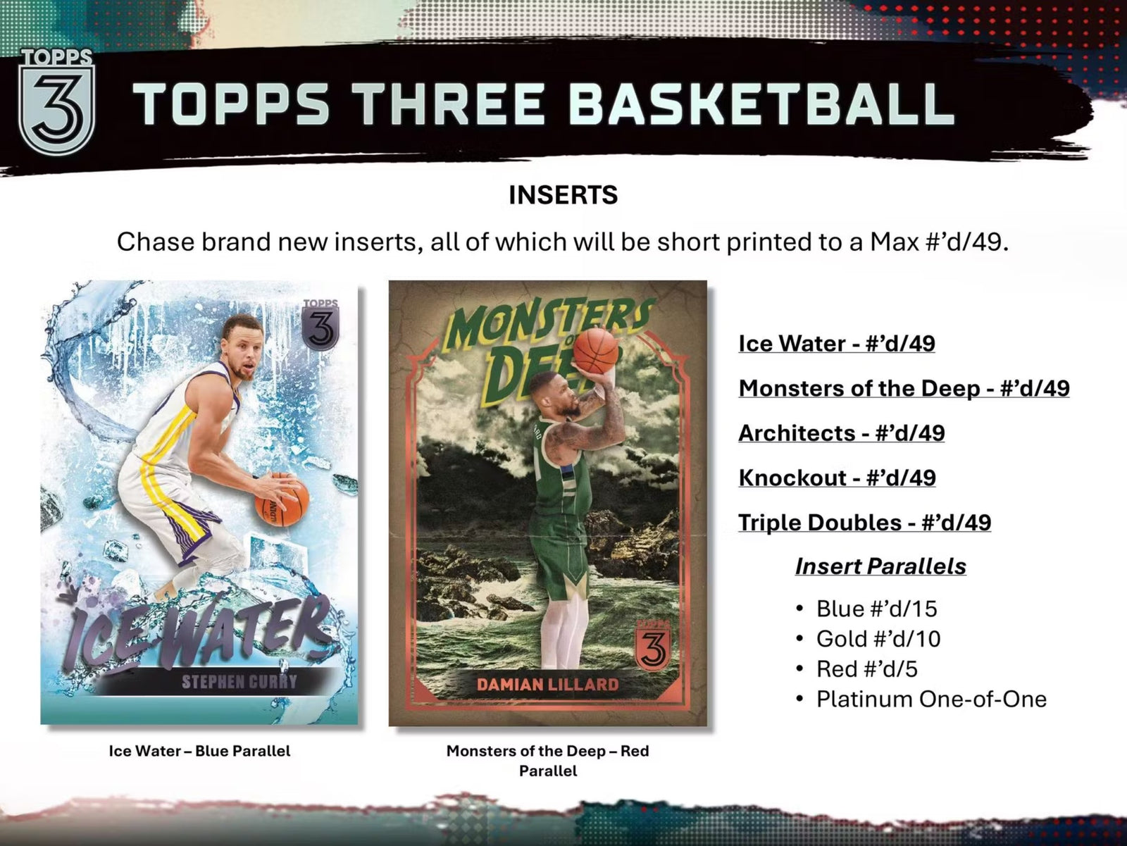 2023-24 Topps Three Basketball Hobby Trading Cards