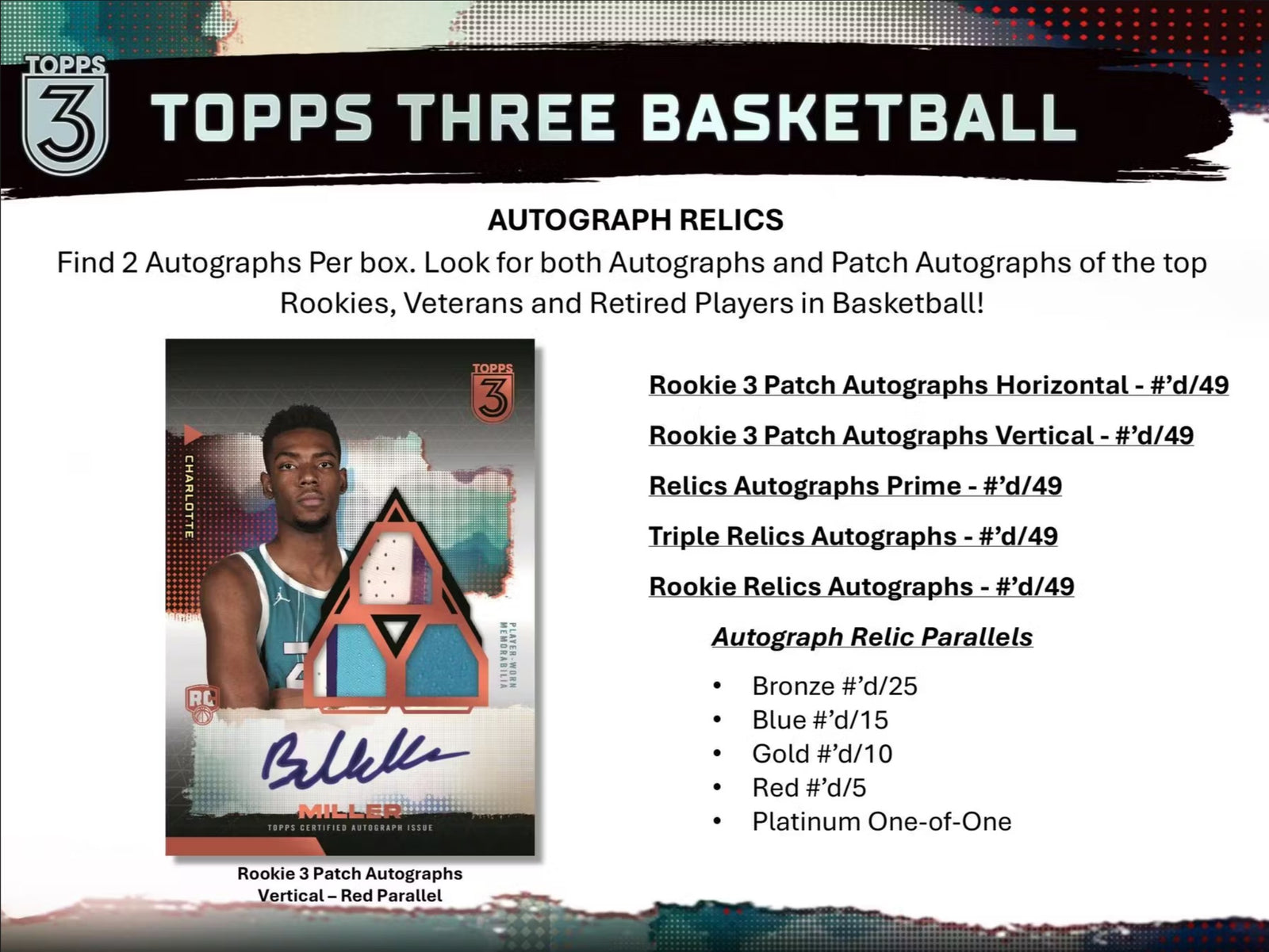 2023-24 Topps Three Basketball Hobby Trading Cards