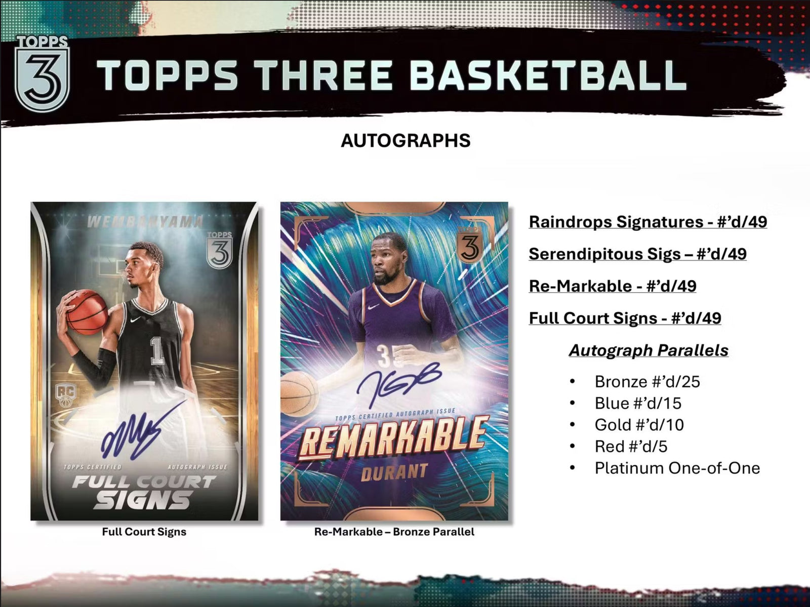2023-24 Topps Three Basketball Hobby Trading Cards