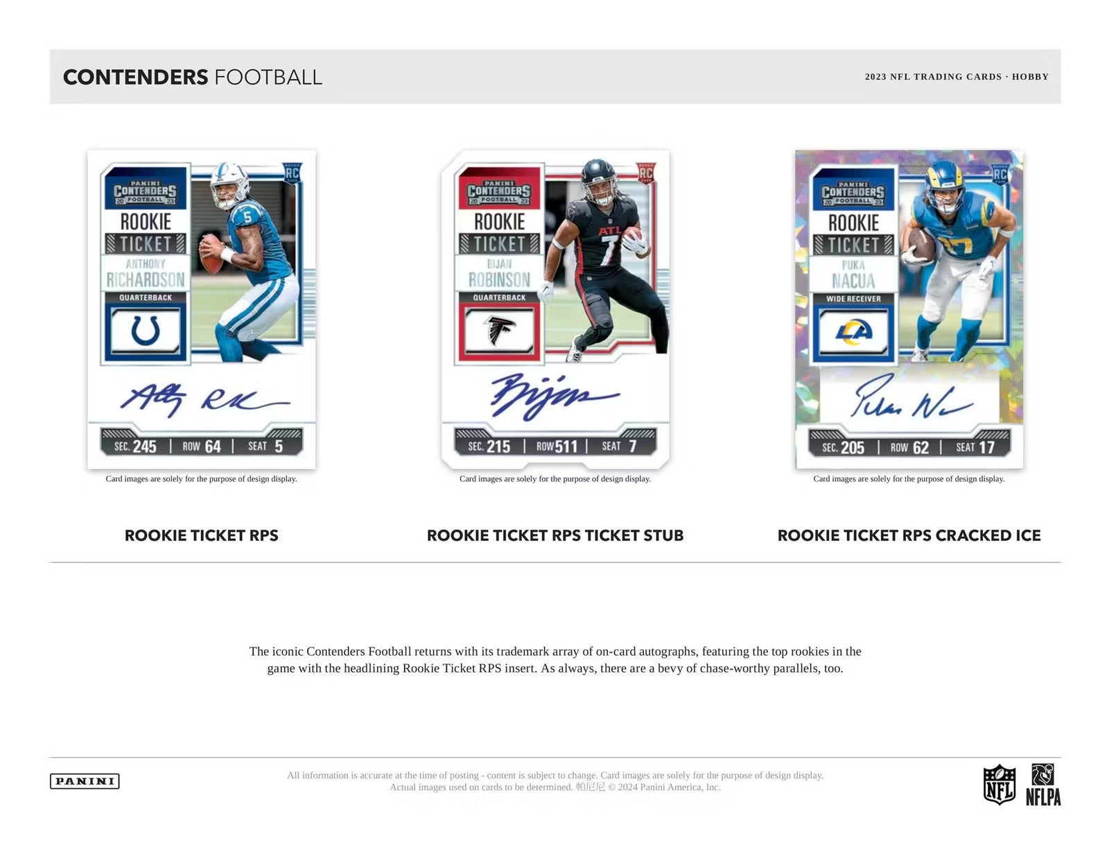 2023 Panini Contenders Football Hobby Trading Cards