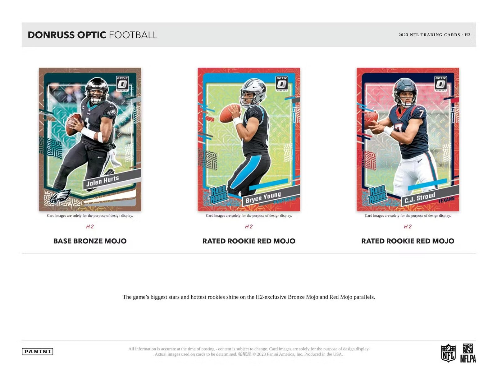 2023 Panini Donruss Optic Football H2 Trading Cards
