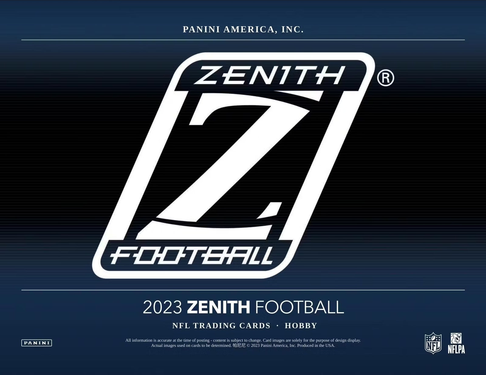 2023 Panini Zenith Football Hobby Trading Cards