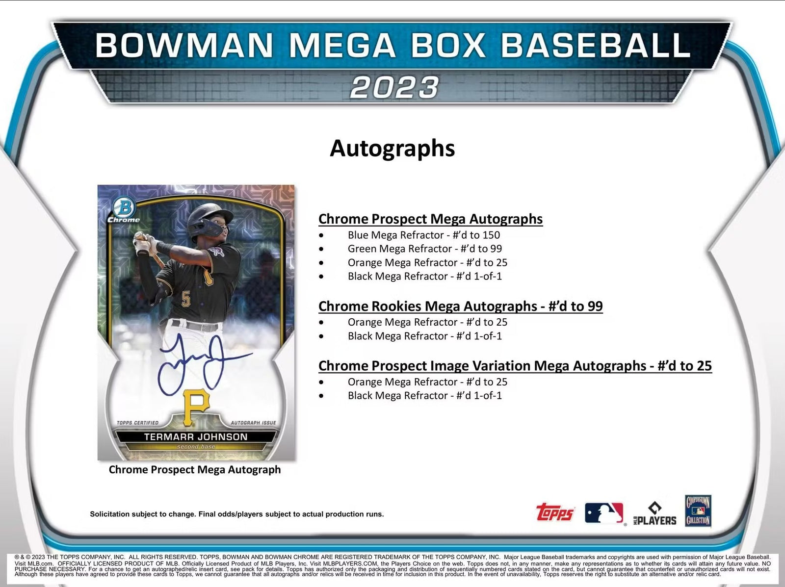 2023 Topps Bowman Baseball Mega Trading Cards