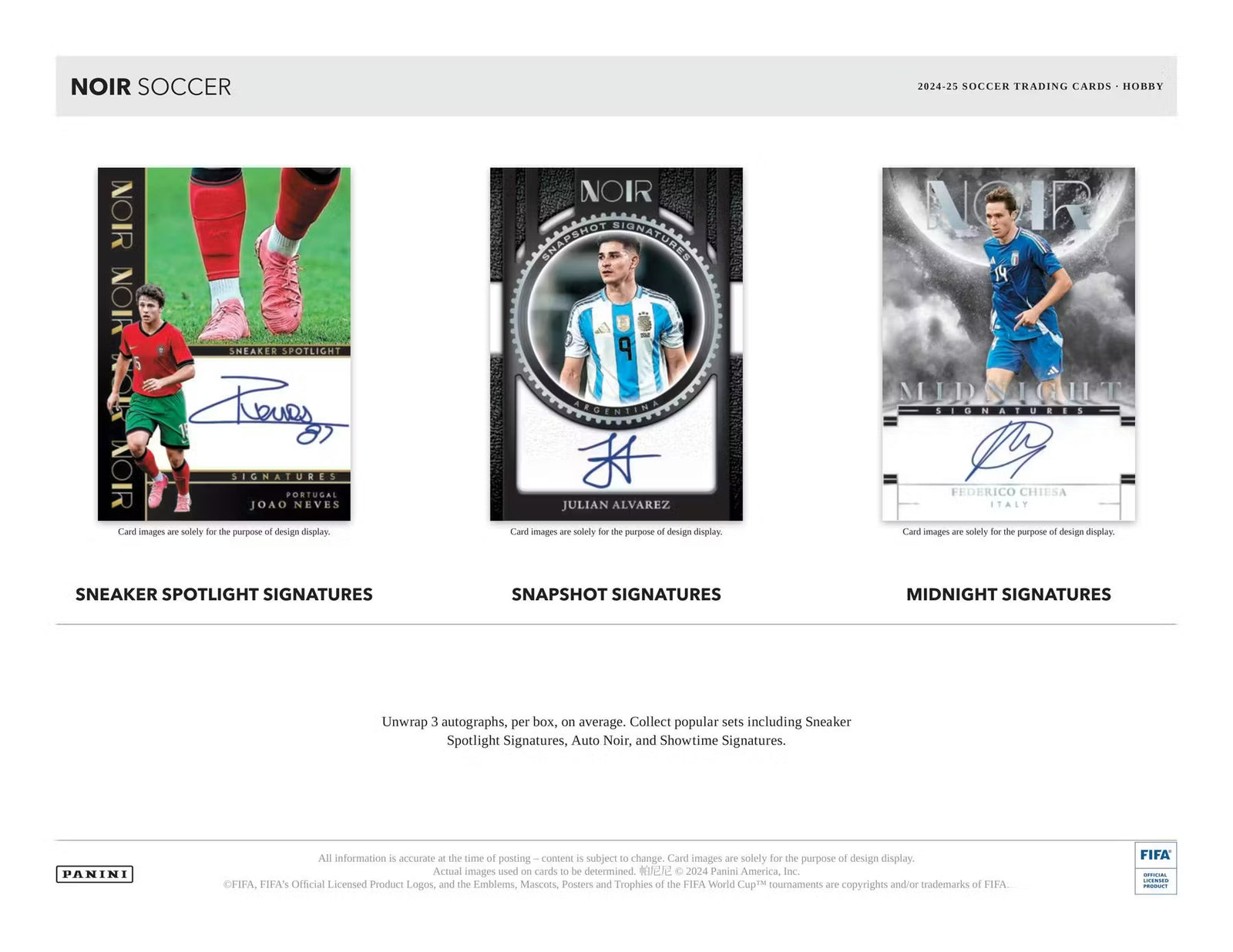 2024-25 Panini Noir Soccer Hobby Trading Cards