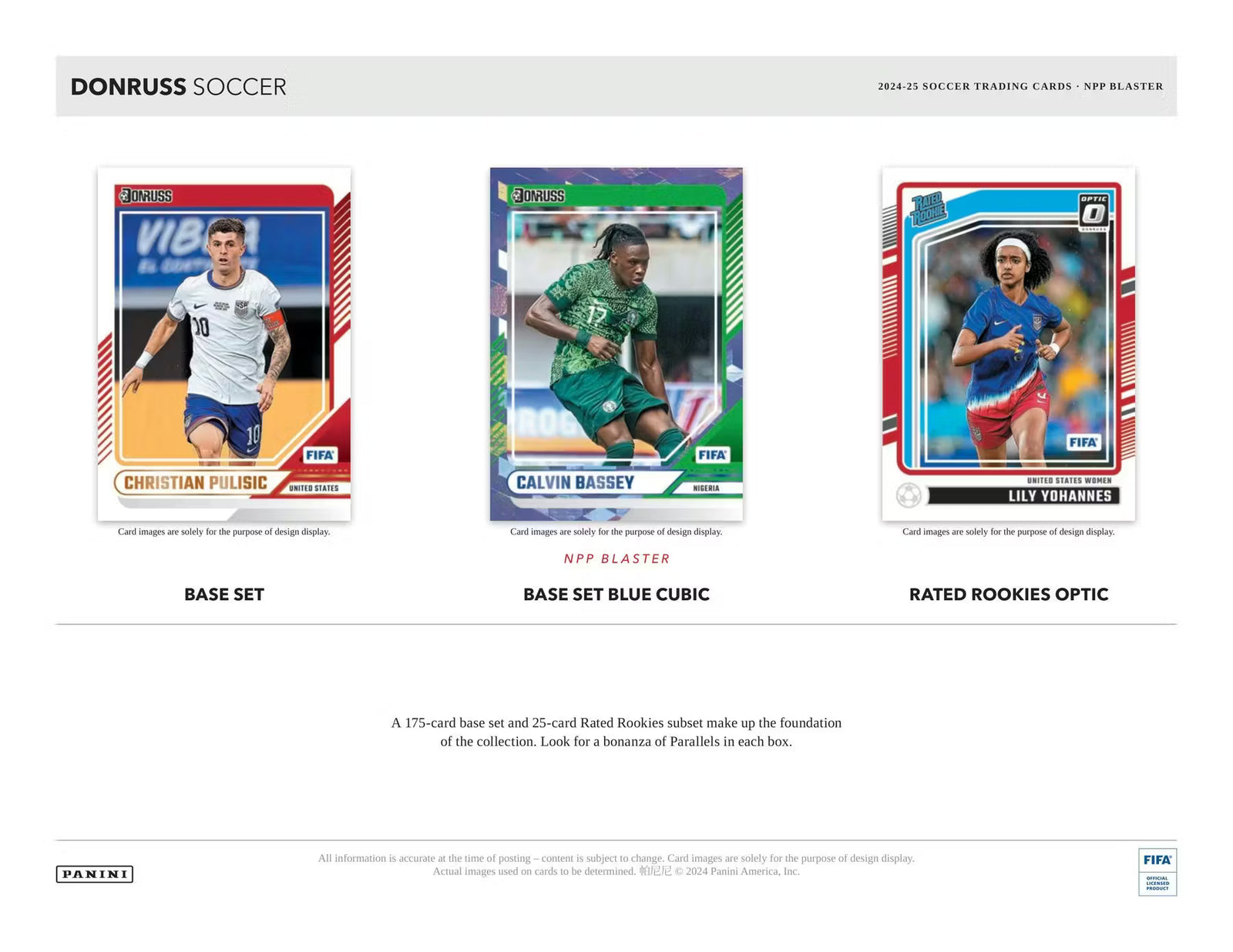 2024-25 Panini Donruss Soccer Blue Cubic Blaster Trading Cards