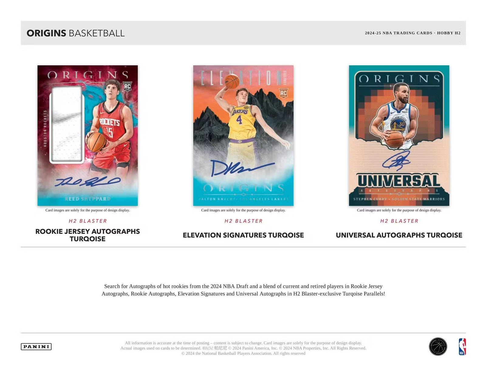 2024-25 Panini Origins Basketball H2 Trading Cards
