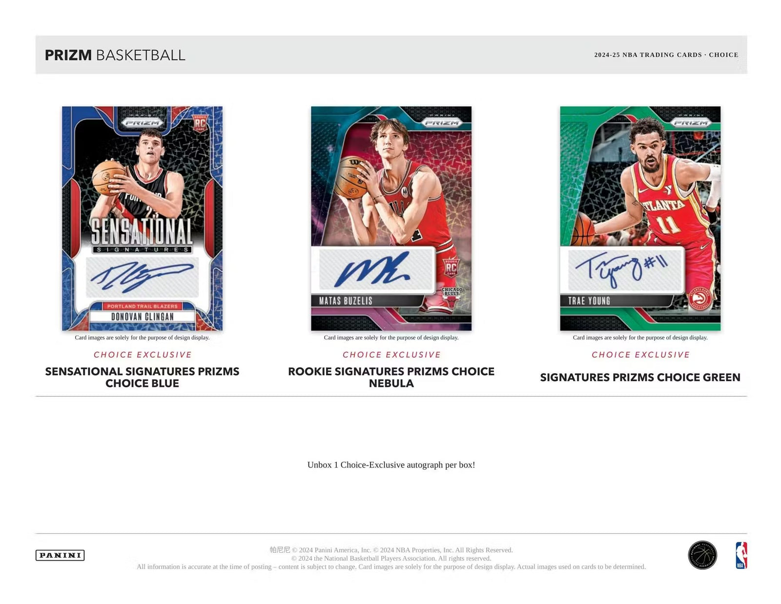 2024-25 Panini Prizm Basketball Choice Trading Cards