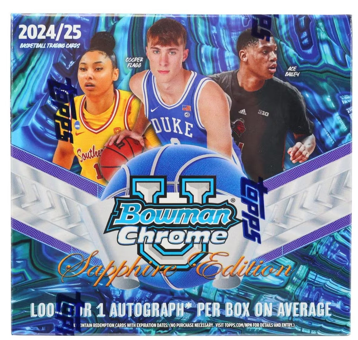 2024-25 Topps Bowman University Chrome Basketball Sapphire Trading Cards