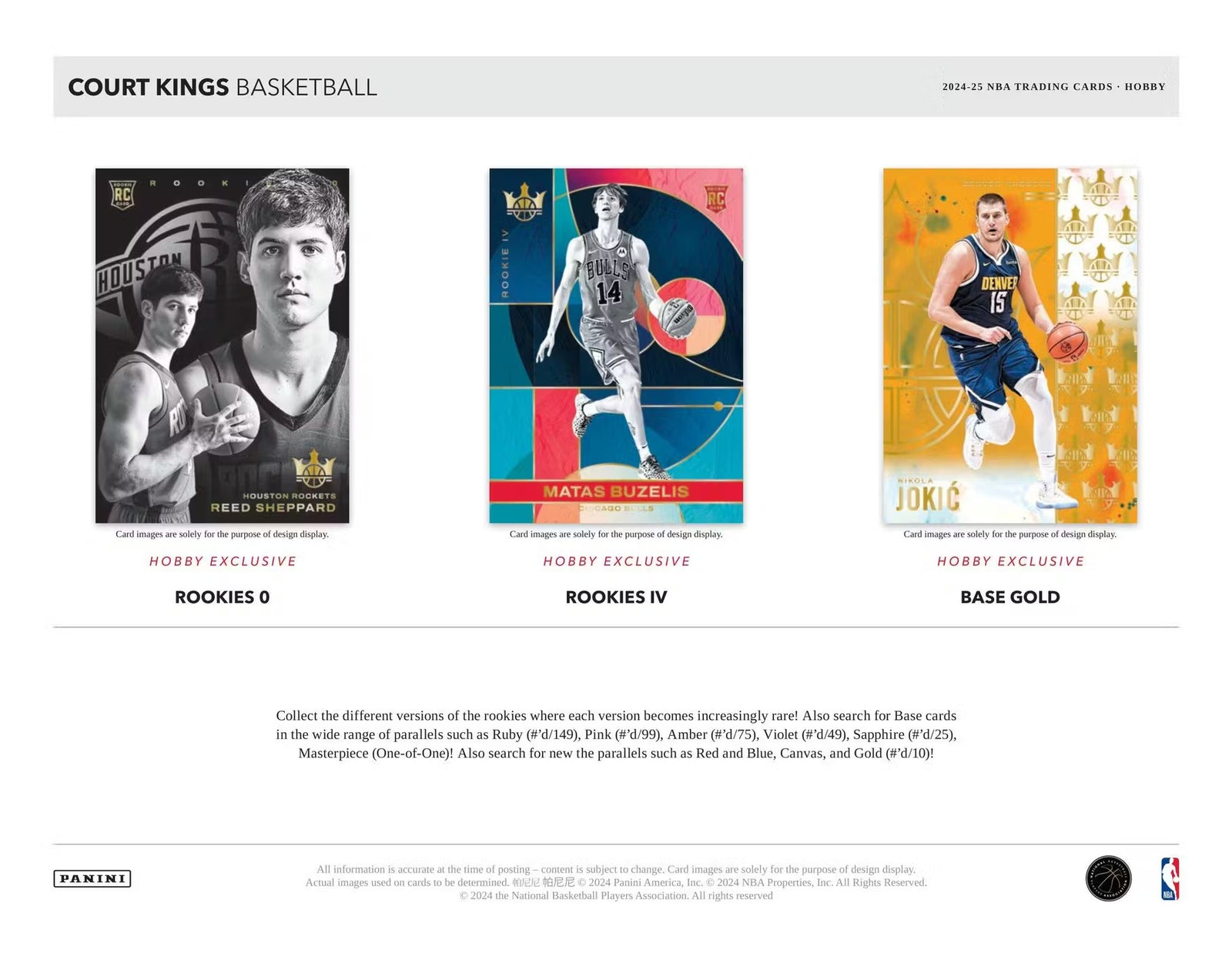 2024-25 Panini Court Kings Basketball Hobby Trading Cards