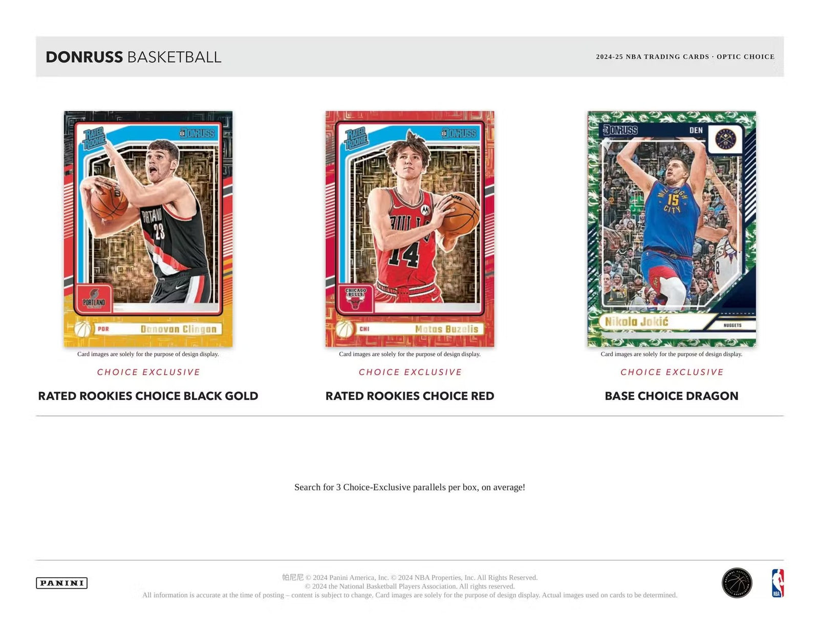 2024-25 Panini Donruss Basketball Choice Trading Cards
