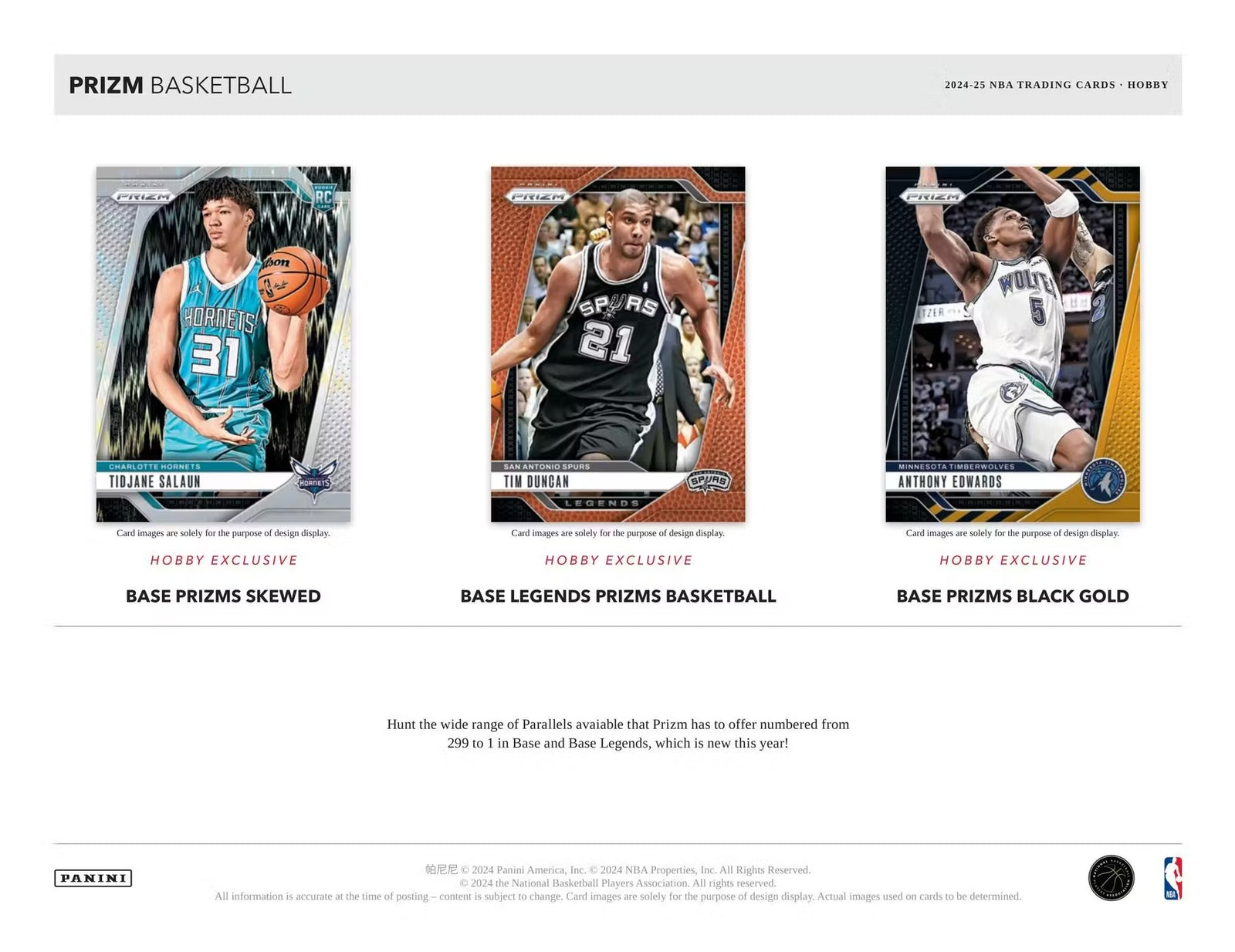 2024-25 Panini Prizm Basketball Hobby Trading Cards