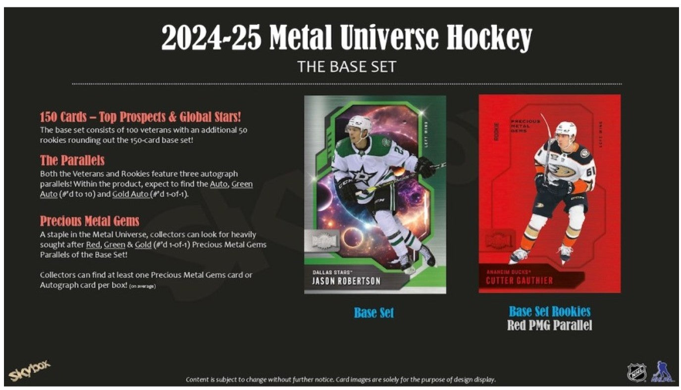 2024-25 Upper Deck Skybox Metal Universe Hockey Hobby Trading Cards