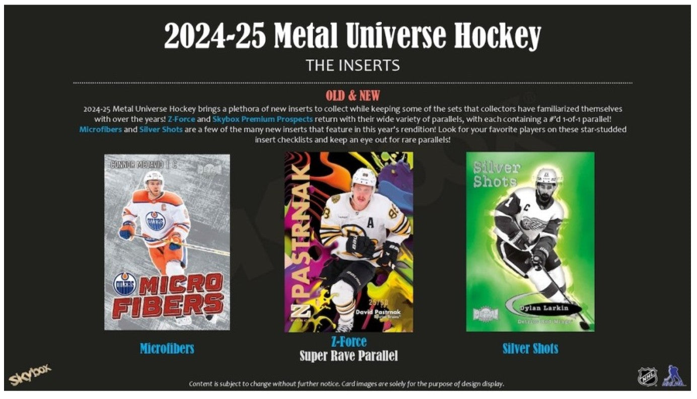 2024-25 Upper Deck Skybox Metal Universe Hockey Hobby Trading Cards