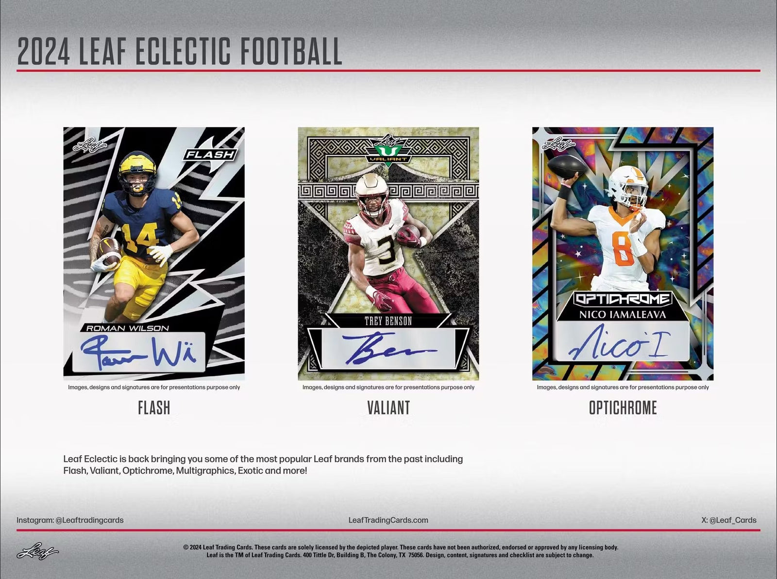 2024 Leaf Eclectic Football Hobby Trading Cards