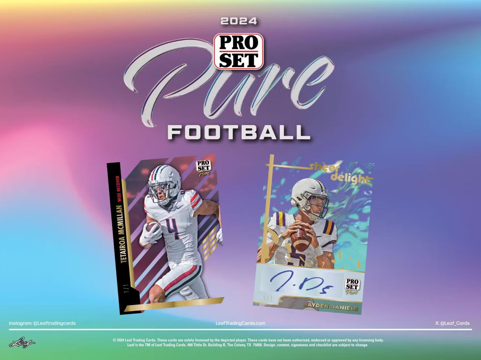2024 Leaf Pro Set Pure Football Hobby Trading Cards