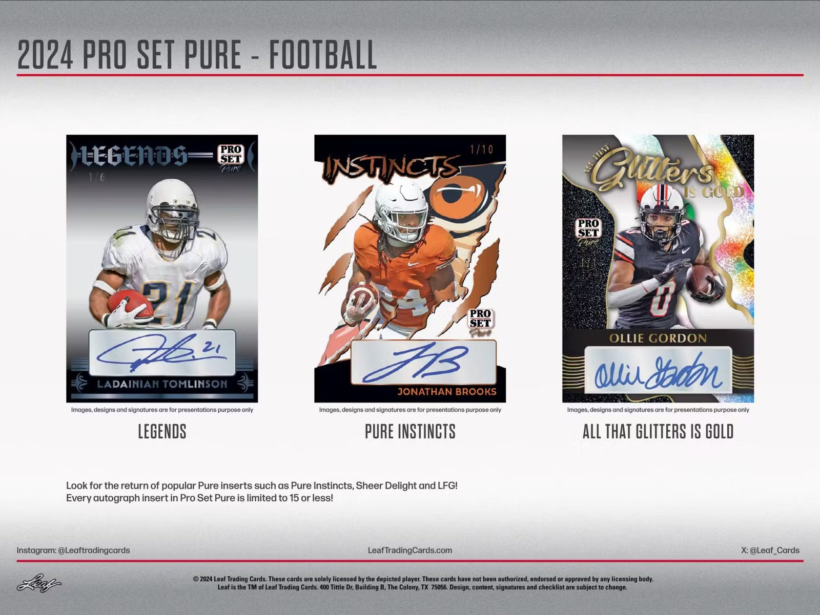2024 Leaf Pro Set Pure Football Hobby Trading Cards