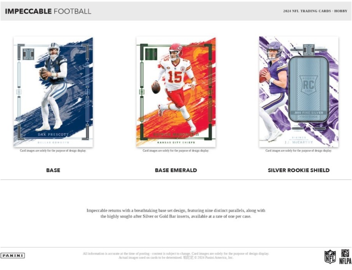 2024 Panini Impeccable Football Hobby Trading Cards