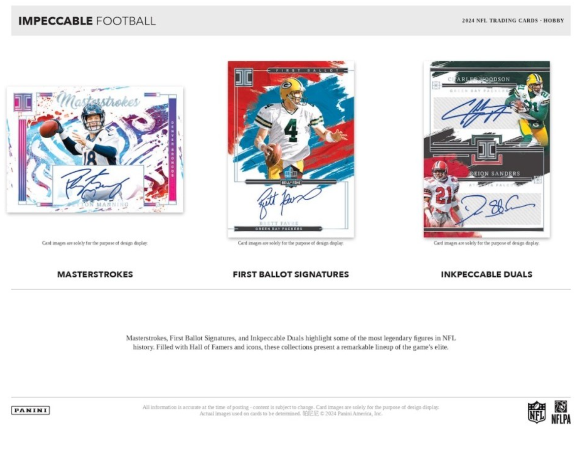 2024 Panini Impeccable Football Hobby Trading Cards