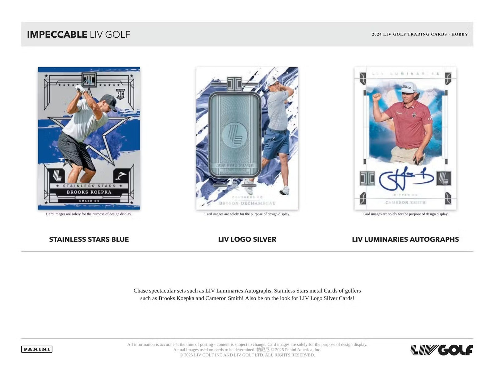 2024 Panini Impeccable LIV Golf Hobby Trading Cards