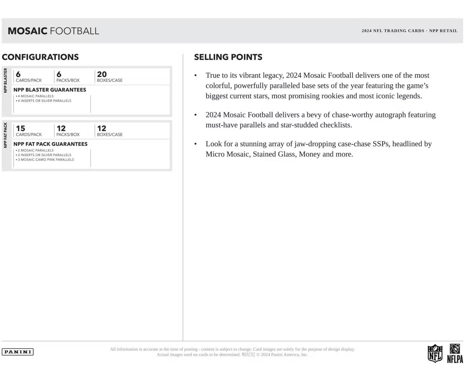 2024 Panini Mosaic Football Blaster Trading Cards