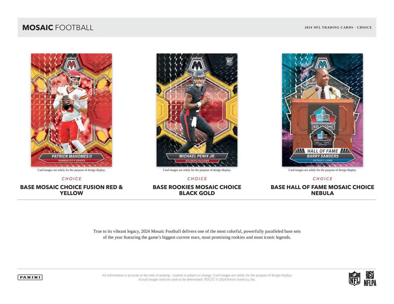 2024 Panini Mosaic Football Choice Trading Cards