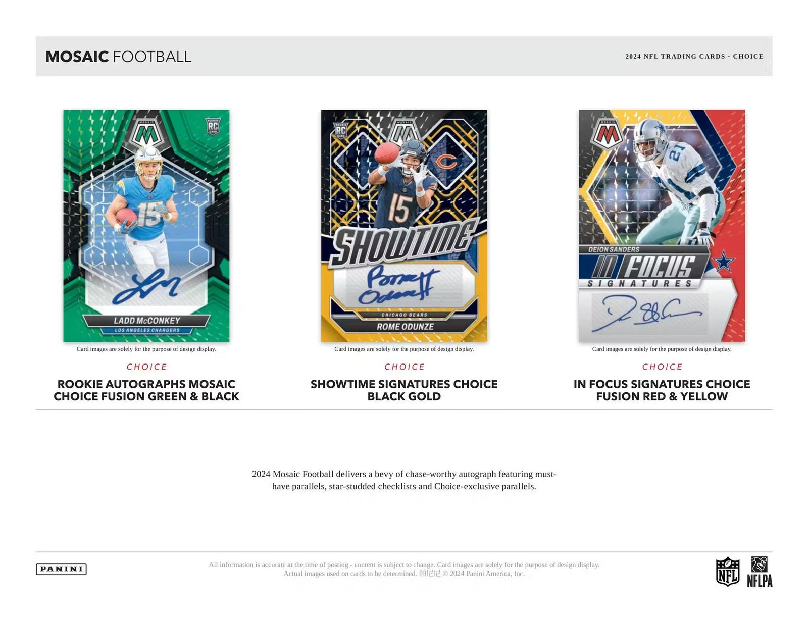 2024 Panini Mosaic Football Choice Trading Cards