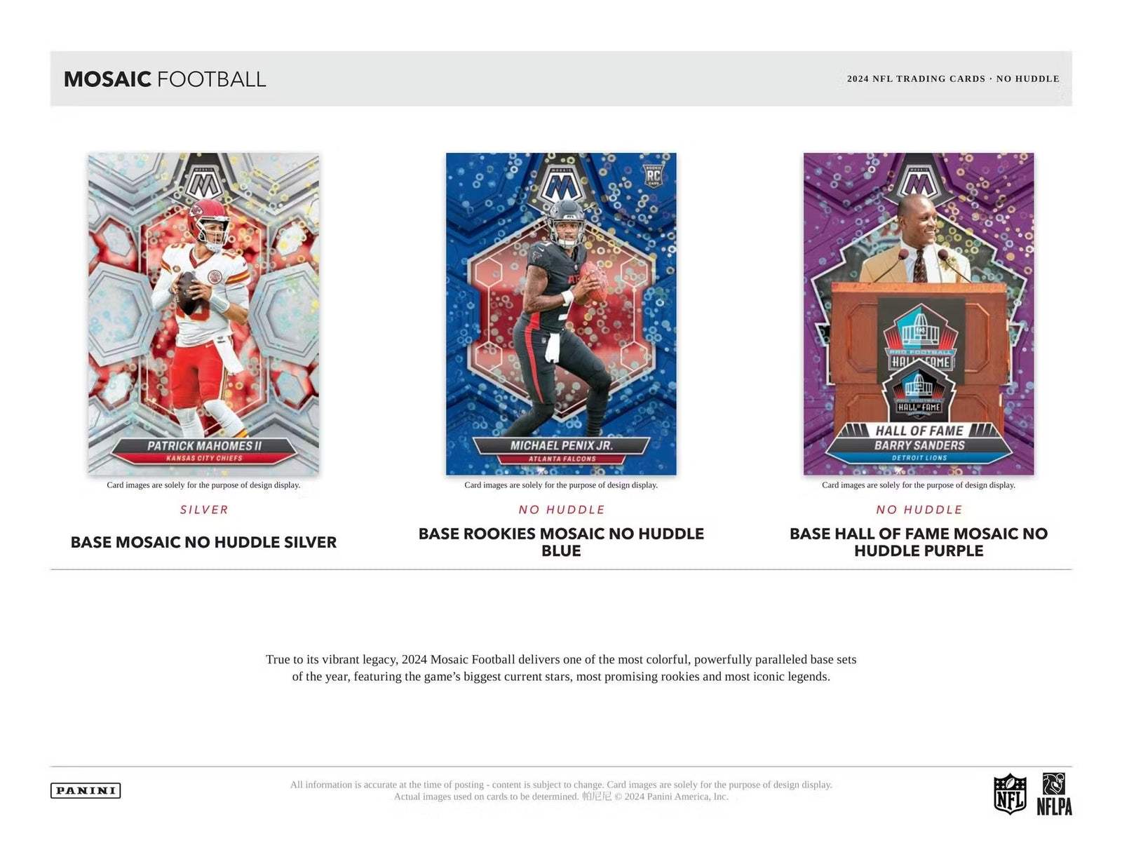 2024 Panini Mosaic Football No Huddle Trading Cards